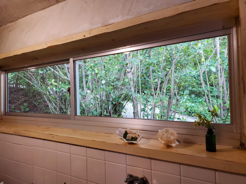 キッチンの窓から見える景色